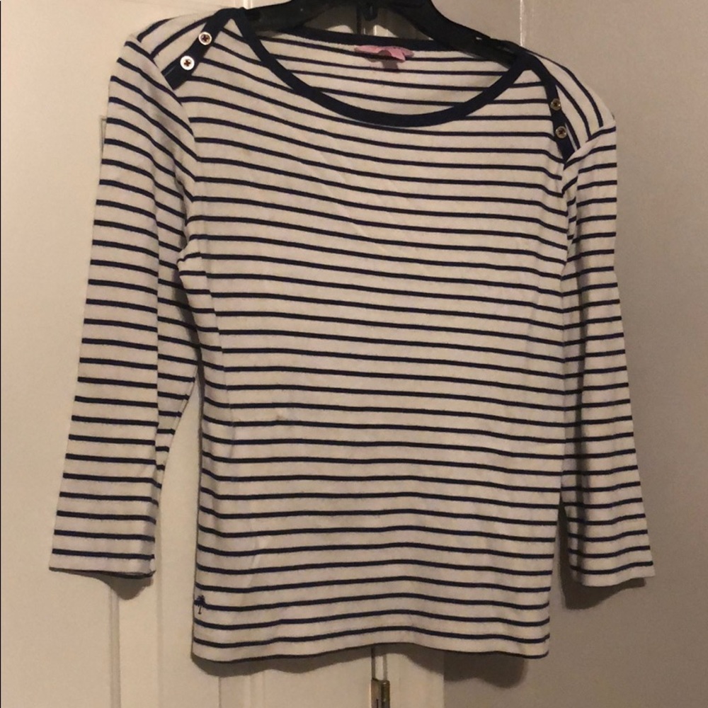 CLASSIC Lily Pulitzer navy/cream sailor shirt